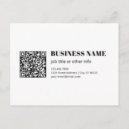 Geschäfts-QR-Code & editierbarer retro-moderner Te Postkarte