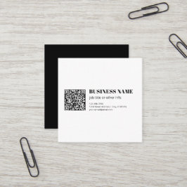 Geschäfts-QR-Code & editierbarer retro-moderner Te Quadratische Visitenkarte