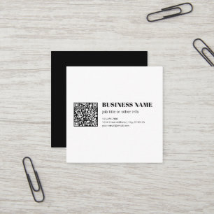 Geschäfts-QR-Code & editierbarer retro-moderner Te Quadratische Visitenkarte