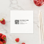 Geschäfts-QR-Code & editierbarer retro-moderner Te Serviette (Beispiel)