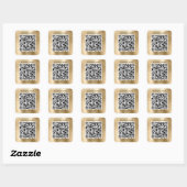 Geschäfts-QR-Code Gold Quadratischer Aufkleber (Blatt)