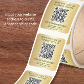 Geschäfts-QR-Code Gold Quadratischer Aufkleber