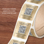 Geschäfts-QR-Code Gold Quadratischer Aufkleber