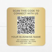 Geschäfts-QR-Code Gold Quadratischer Aufkleber