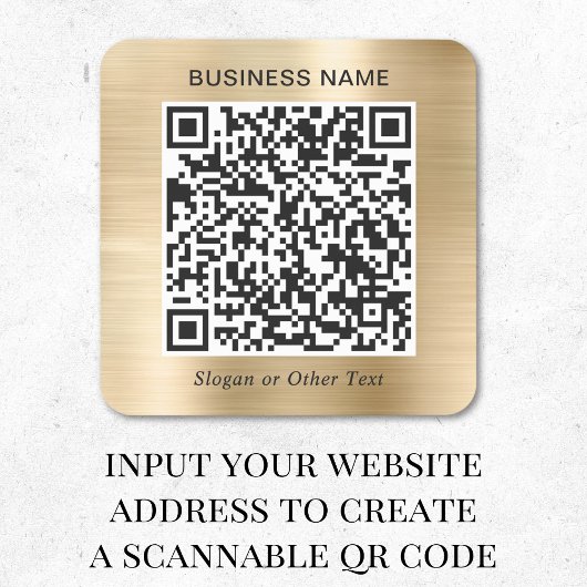 Geschäfts-QR-Code Gold Quadratischer Aufkleber