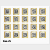 Geschäfts-QR-Code Gold Quadratischer Aufkleber (Blatt)