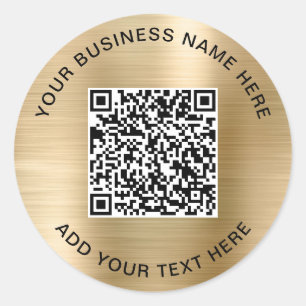 Geschäfts-QR-Code Gold Runder Aufkleber