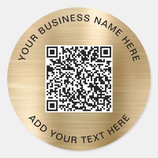 Geschäfts-QR-Code Gold Runder Aufkleber (Vorderseite)