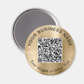 Geschäfts-QR-Code Gold Werbeartikel Magnet (Vorderseite/Rückseite)