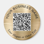 Geschäfts-QR-Code Gold Werbeartikel Magnet (Vorne)
