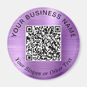 Geschäfts-QR-Code Lila Werbeartikel Magnet (Vorne)