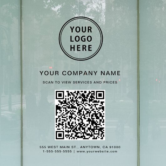 Geschäfts-QR-Code-Logo Fensteraufkleber