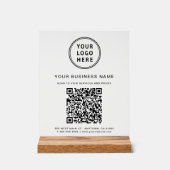Geschäfts-QR-Code-Logo Klar Acrylschild (Vorderseite)
