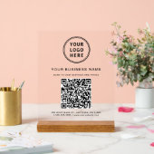 Geschäfts-QR-Code-Logo Klar Acrylschild (Hochzeit)