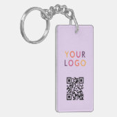 Geschäfts-QR-Code-Logo Lila Schlüsselanhänger (Vorderseite links)