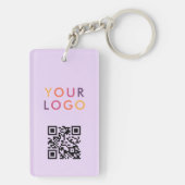 Geschäfts-QR-Code-Logo Lila Schlüsselanhänger (Rückseite)