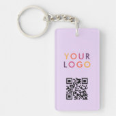 Geschäfts-QR-Code-Logo Lila Schlüsselanhänger (Vorderseite)