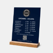 Geschäfts-QR-Code-Logo Moderne Öffnungszeiten Acrylschild (Winkel)