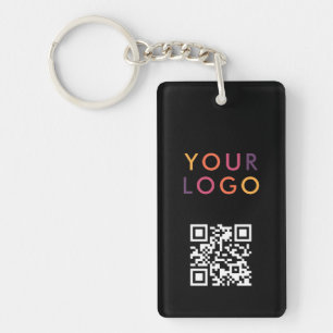Geschäfts-QR-Code-Logo Schwarz Schlüsselanhänger