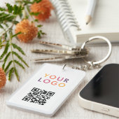 Geschäfts-QR-Code-Logo Weiß Schlüsselanhänger (Vorderseite rechts)