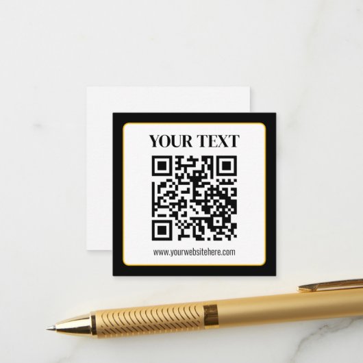 Geschäfts-QR-Code mit oberem und unterem Text, Sch Begleitkarte (Vorderseite/Rückseite Beispiel)