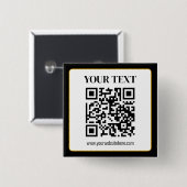 Geschäfts-QR-Code mit oberem und unterem Text, Sch Button (Vorne & Hinten)