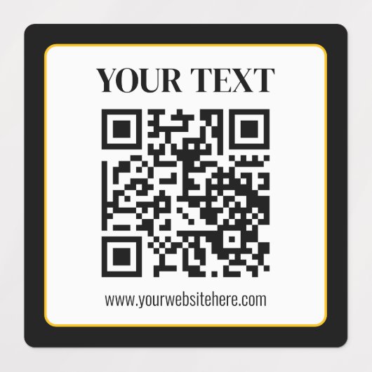 Geschäfts-QR-Code mit oberem und unterem Text, Sch Etiketten (Design 1)