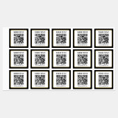 Geschäfts-QR-Code mit oberem und unterem Text, Sch Etiketten (Blatt)