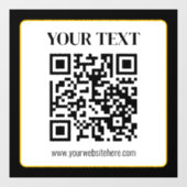Geschäfts-QR-Code mit oberem und unterem Text, Sch Fensteraufkleber (Blatt)