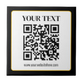 Geschäfts-QR-Code mit oberem und unterem Text, Sch Fliese (Vorderseite)