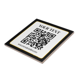 Geschäfts-QR-Code mit oberem und unterem Text, Sch Fliese