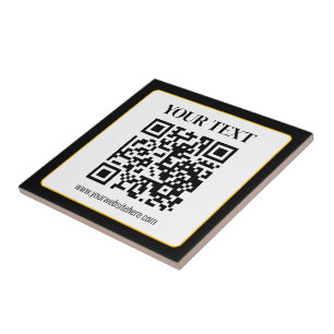 Geschäfts-QR-Code mit oberem und unterem Text, Sch Fliese