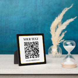 Geschäfts-QR-Code mit oberem und unterem Text, Sch Fotoplatte