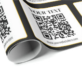 Geschäfts-QR-Code mit oberem und unterem Text, Sch Geschenkpapier (Rolleneckpunkt)