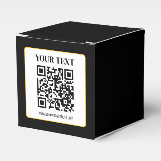 Geschäfts-QR-Code mit oberem und unterem Text, Sch Geschenkschachtel