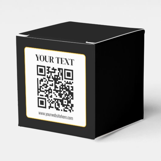 Geschäfts-QR-Code mit oberem und unterem Text, Sch Geschenkschachtel (Vorderseite)