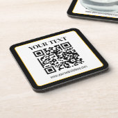 Geschäfts-QR-Code mit oberem und unterem Text, Sch Getränkeuntersetzer (Linke Seite)