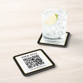 Geschäfts-QR-Code mit oberem und unterem Text, Sch Getränkeuntersetzer (Rechte Seite)