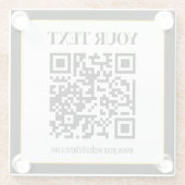 Geschäfts-QR-Code mit oberem und unterem Text, Sch Glasuntersetzer (Rückseite)