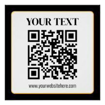 Geschäfts-QR-Code mit oberem und unterem Text, Sch