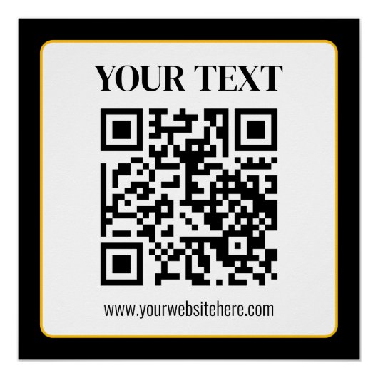 Geschäfts-QR-Code mit oberem und unterem Text, Sch Poster (Vorderseite)