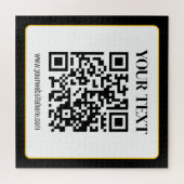 Geschäfts-QR-Code mit oberem und unterem Text, Sch Puzzle (Horizontal)