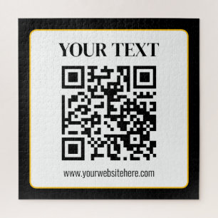 Geschäfts-QR-Code mit oberem und unterem Text, Sch Puzzle