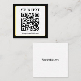 Geschäfts-QR-Code mit oberem und unterem Text, Sch Quadratische Visitenkarte