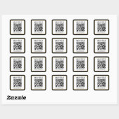 Geschäfts-QR-Code mit oberem und unterem Text, Sch Quadratischer Aufkleber (Blatt)