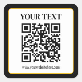 Geschäfts-QR-Code mit oberem und unterem Text, Sch Quadratischer Aufkleber