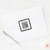 Geschäfts-QR-Code mit oberem und unterem Text, Sch Quadratischer Aufkleber (Umschlag)