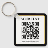 Geschäfts-QR-Code mit oberem und unterem Text, Sch Schlüsselanhänger (Vorderseite)