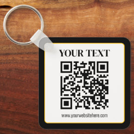 Geschäfts-QR-Code mit oberem und unterem Text, Sch Schlüsselanhänger