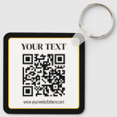 Geschäfts-QR-Code mit oberem und unterem Text, Sch Schlüsselanhänger (Rückseite)